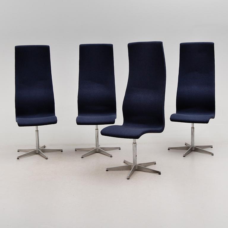 STOLAR, 4 st, "Oxford Chair", Arne Jacobsen, Fritz Hansen, 1980-tal.