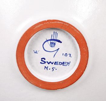 SKÅL samt FAT, fajans, Stig Lindberg, Gustavsberg.