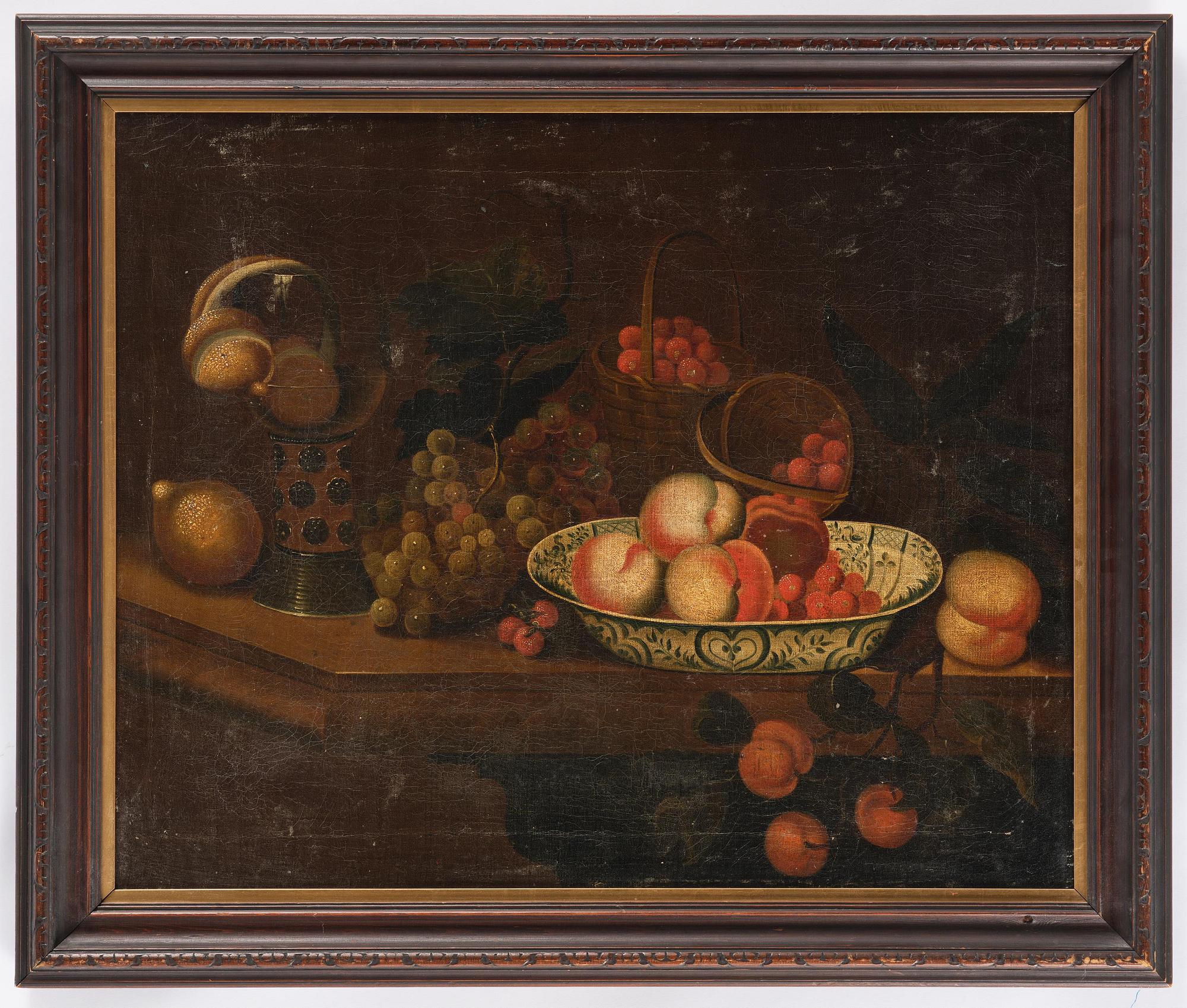 Coenraet (Conrad) Roepel, Still life with fruits, plate, and a pitcher.