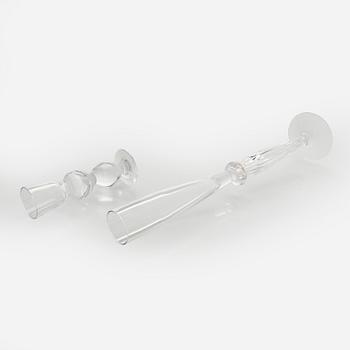 Brita Flander, A set of fourteen footed glasses for Marimekko, JL-Lasi, Riihimäki 1990s-2000s.