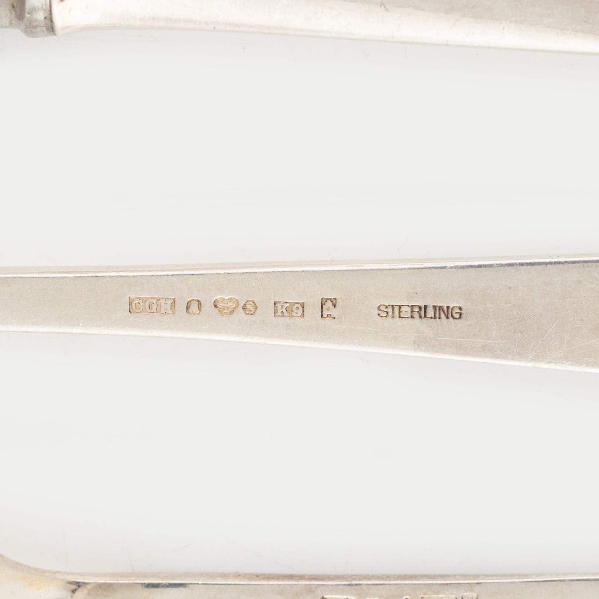 Bestickservis, 67 delar, silver, modell "Diplomat", bl.a. GAB, Stockholm 1965.