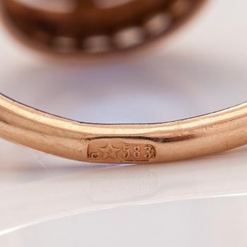 SORMUS, 14K kultaa, synteettinen kvartsi.