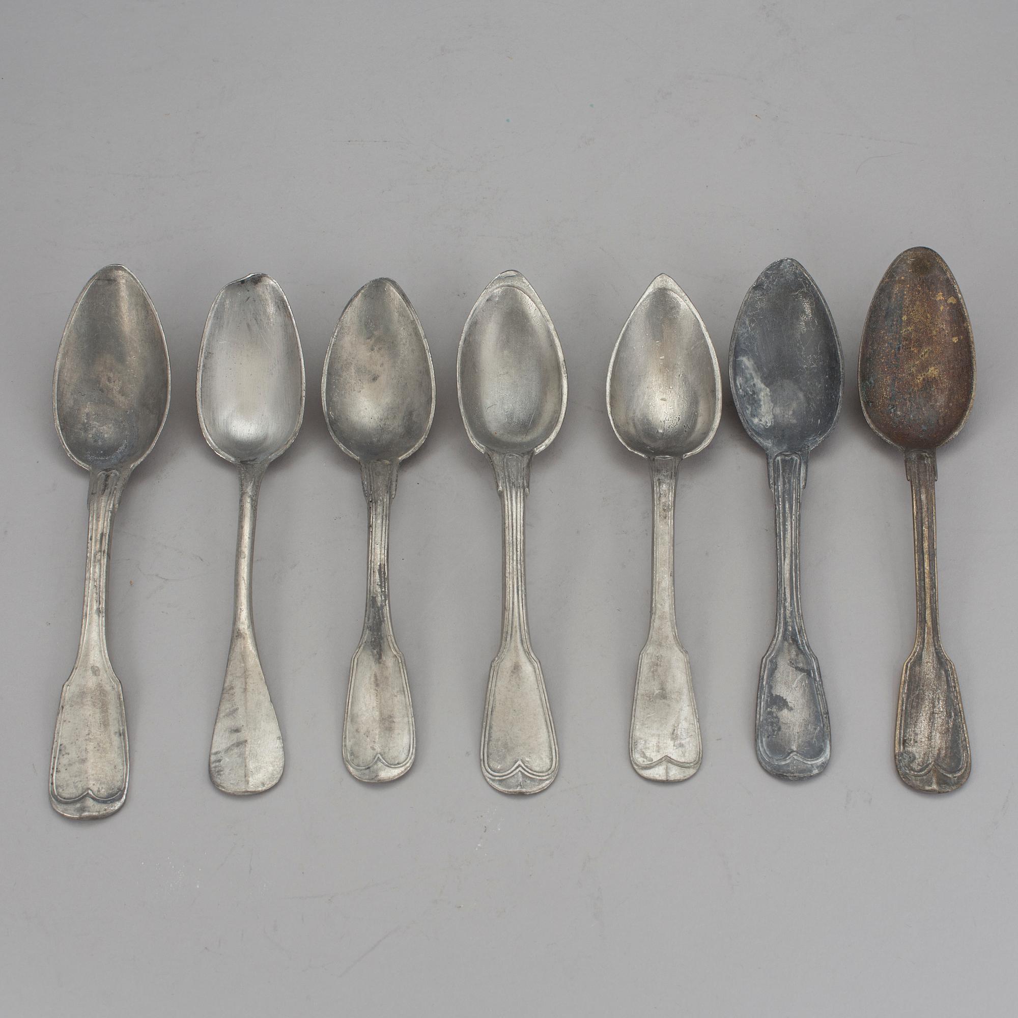 SKEDAR, 17 stycken, tenn, 17/1800-tal.