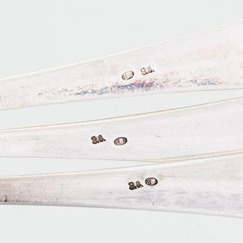 Bestickuppsättning för 12, totalt 108 delar, silver, Warszawa, Polen 1931-1963.