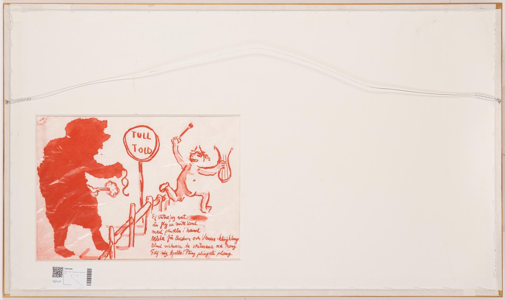 Peter Dahl, färglitografi, signerad.