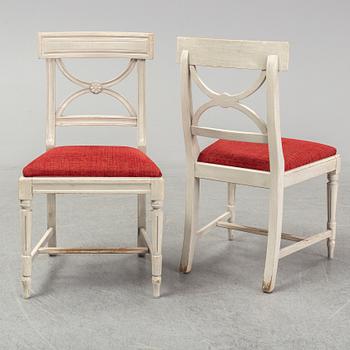 Eight late 20th century Gustavian style chairs.
