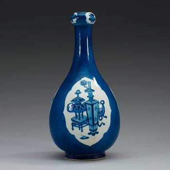 A blue and white, and powder blue vase, Qing dynasty, Kangxi (1662-1722).