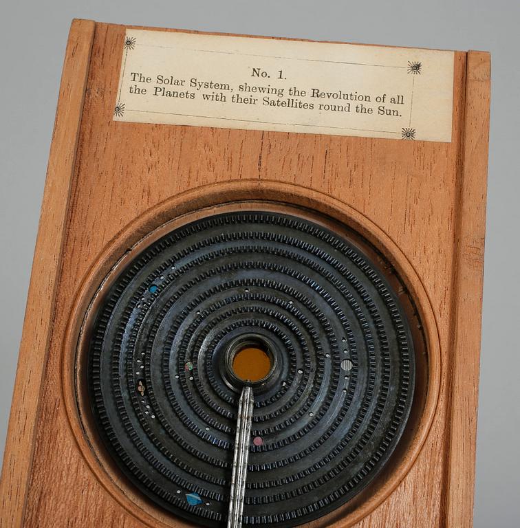 DIAGRAM ÖVER JORDENS RÖRELSE KRING SOLEN, i etui, 18/1900-tal.