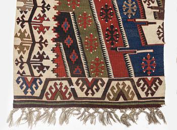 Antique central Anatolian kilim, two pieces, c. 447 x 173 cm, first half of the 19th century.