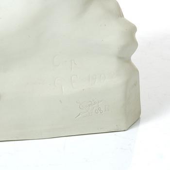 A biscuit porcelain sculpture, Gustafsberg, dated 1908.