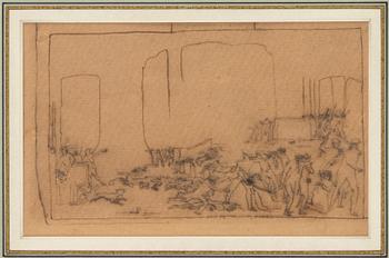 CARL FREDRIK HILL, indian ink on paper, unsigned.