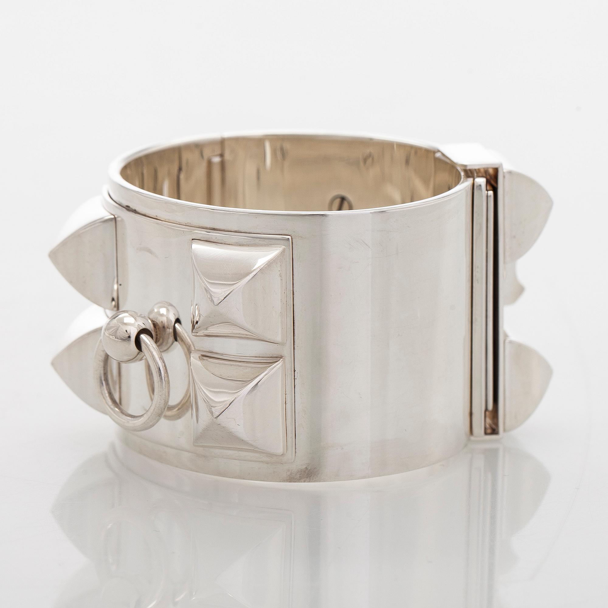 Hermès, a sterling silver 'Collier de Chien' bracelet.