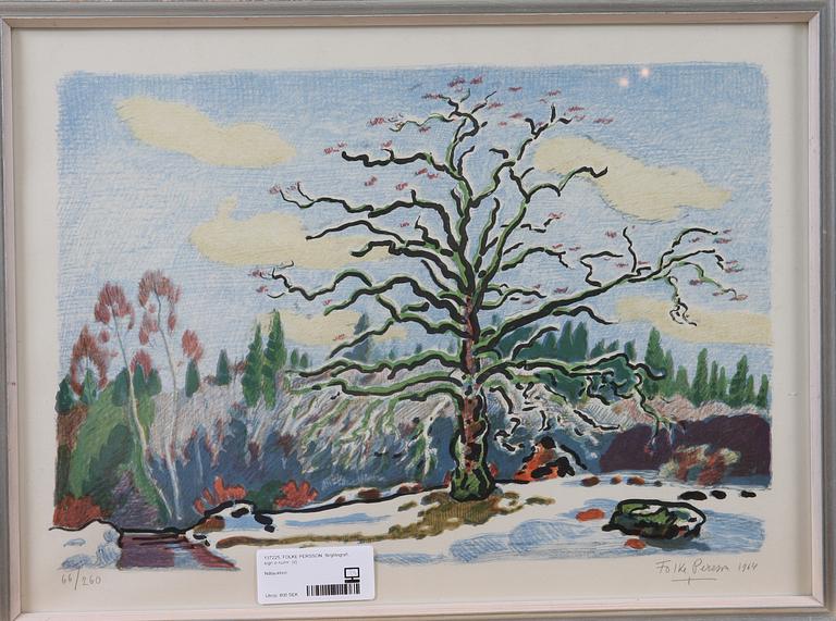 FOLKE PERSSON, färglitografi, sign o numr. Dat 1964.
