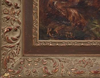 OKÄND KONSTNÄR, olja på duk, mongramsign o dat -83.