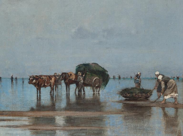 August Hagborg, French beach scene.