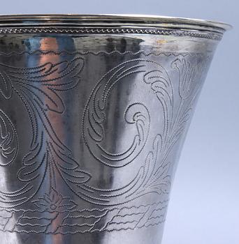 BÄGARE, silver, Stephan Westerstråhle (1789-1813), Stockholm, 1809. Vikt 407 gram.