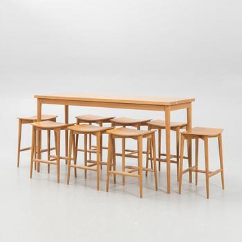 Jonas Lindvall, Bord samt pallar, 9 delar, "Oak", för Skandiform.