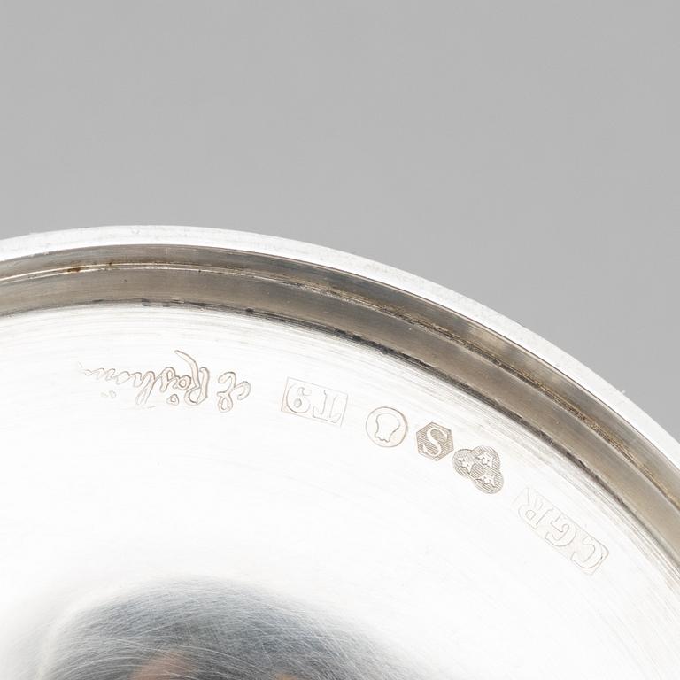 Eric Råström, candlesticks, a pair, silver, CG Råström, Stockholm 1969.