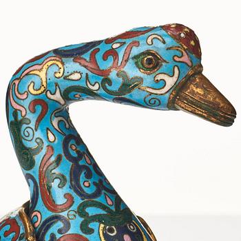A cloissoné duck, Qing dynasty, 19th Century.