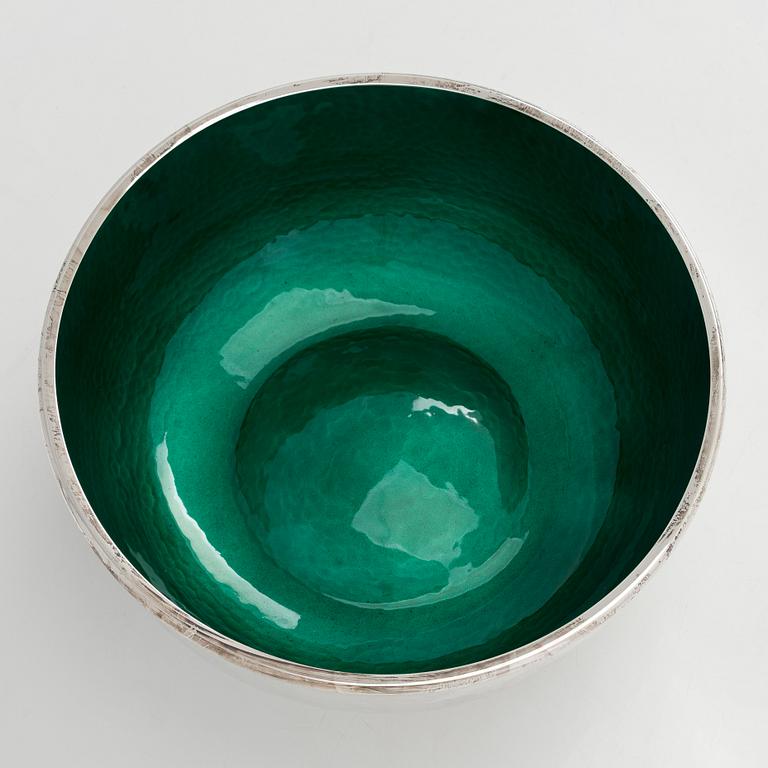 A sterling silver and enamel bowl, maker's mark of A. Tillander, Helsinki 2005.