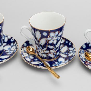 A SET OF FOUR PORCELAIN TEA CUPS FROM LOMONOSOV RUSSIA/USSR.