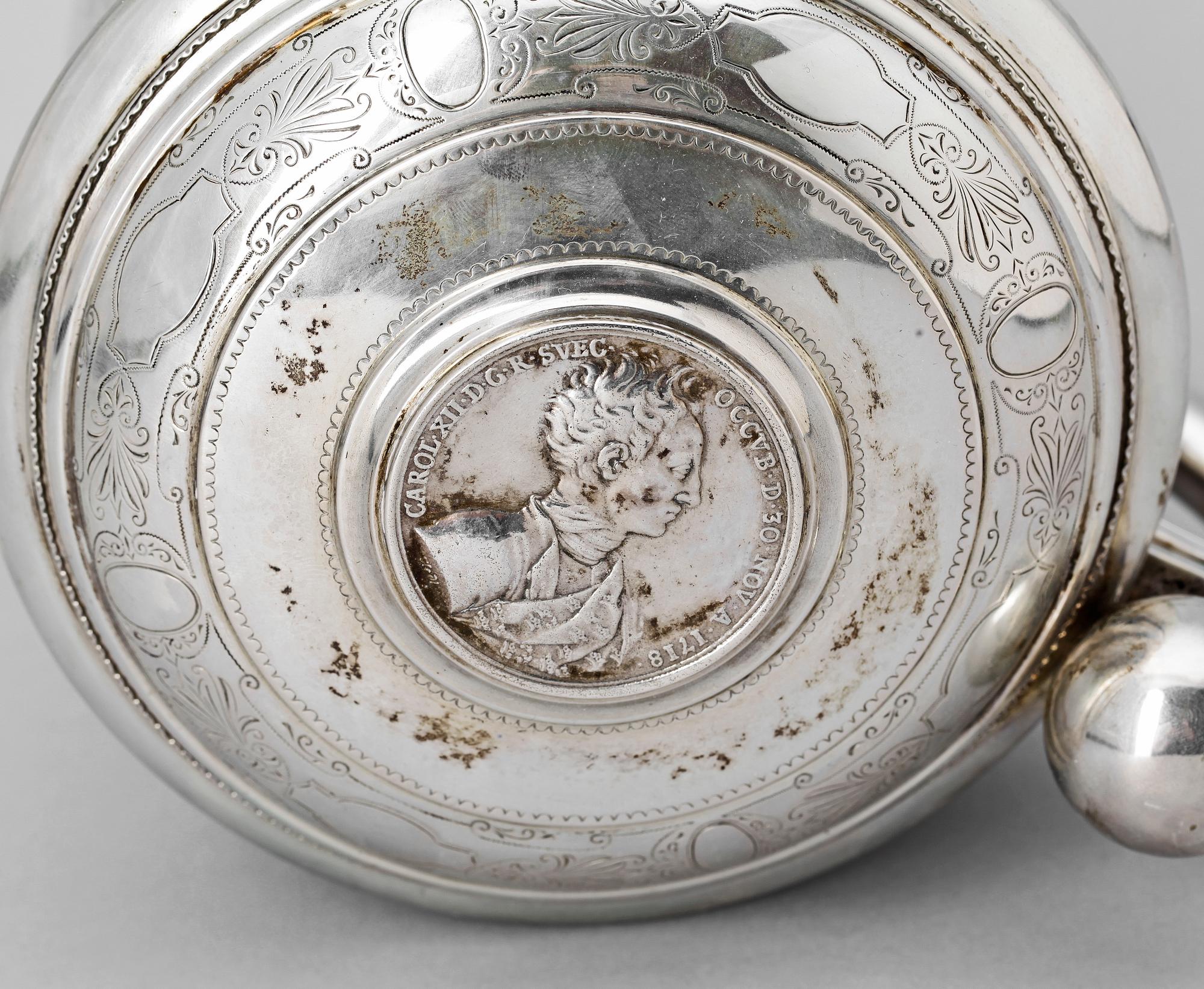 STOP, silver, barockstil, GAB Stockholm 1894. Vikt ca 785 gram.