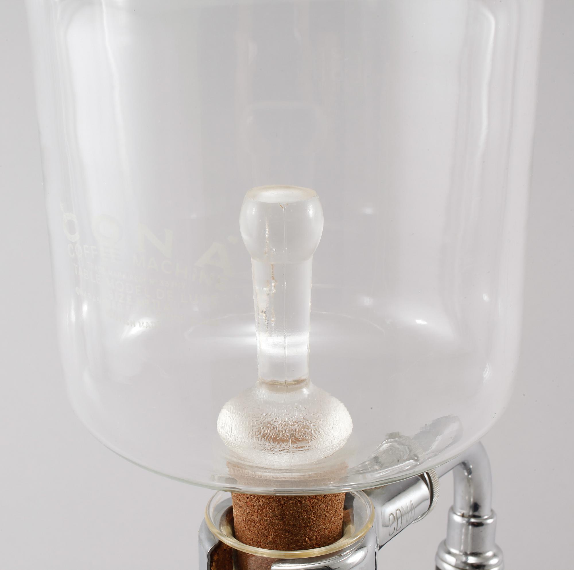 KAFFEBRYGGARE, glas samt metall, Cona, England, 1900-tal.