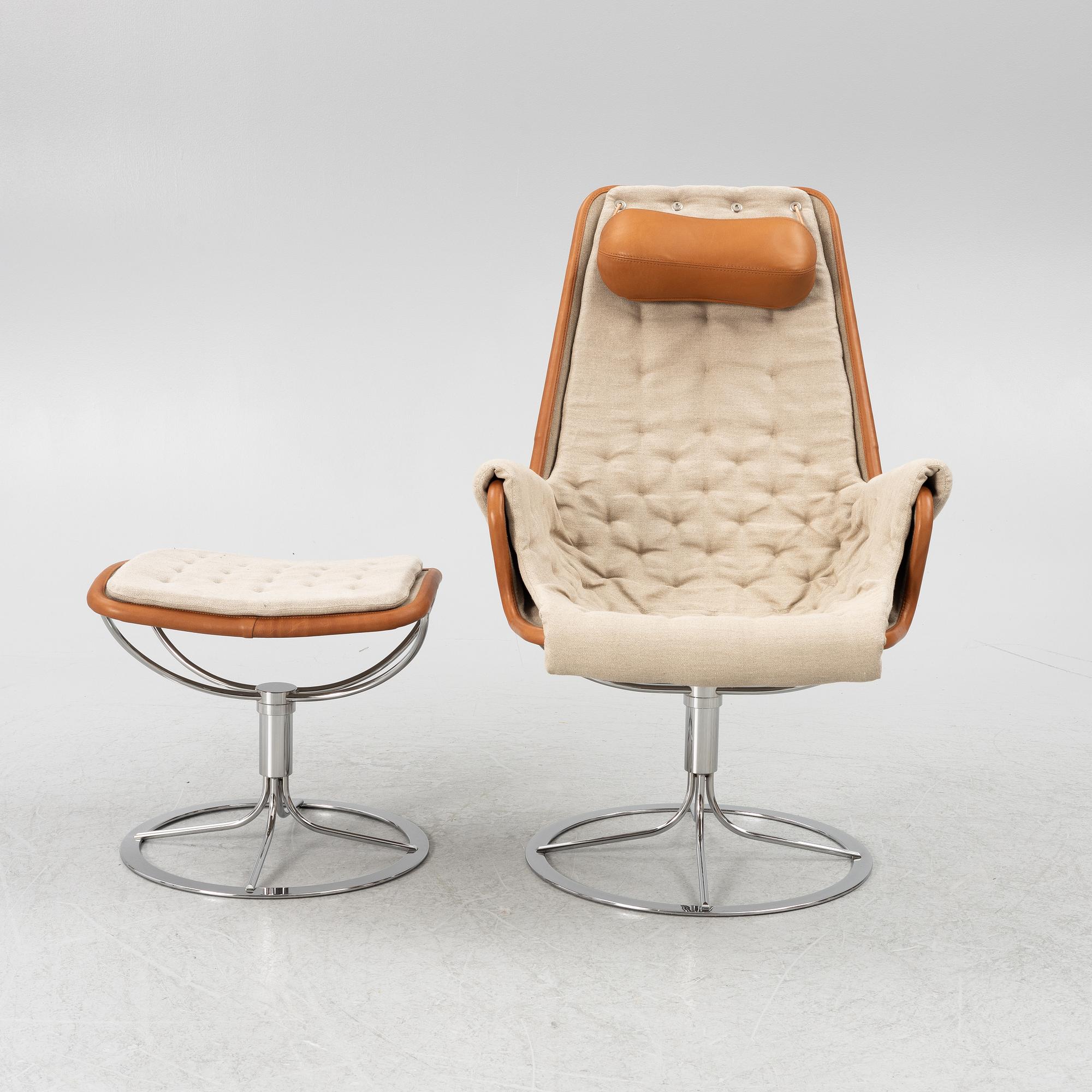 Bruno Mathsson, armchair with footstool, "Jetson", Dux samt Bruno Mathsson International.