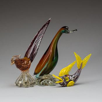 FIGURINER, 3 st. Glas, Murano, Italien.