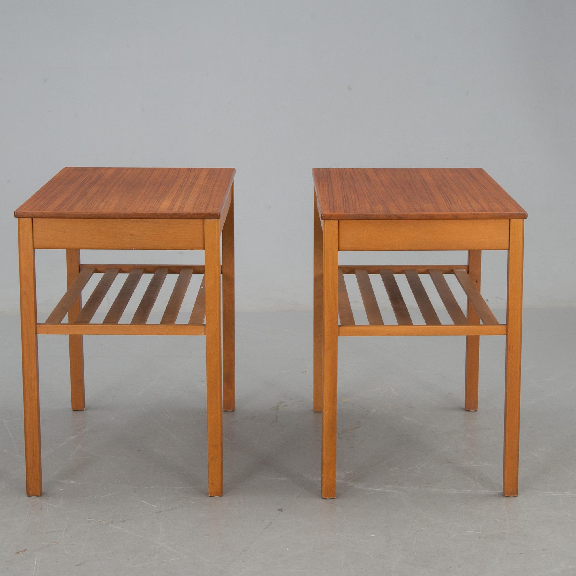 SÄNGBORD, ett par, "Joker", Jean Huber, Tingströms, Bra bohag, märkta.