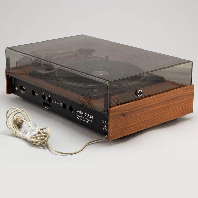 ASA 3704 HiFi Studiogram, Stereo Amplifier, FM-radio and a turntable by ASA, Turku, Finland.