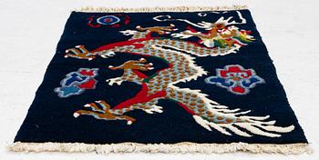Rug, old Tibet, approx. 84 x 63 cm.