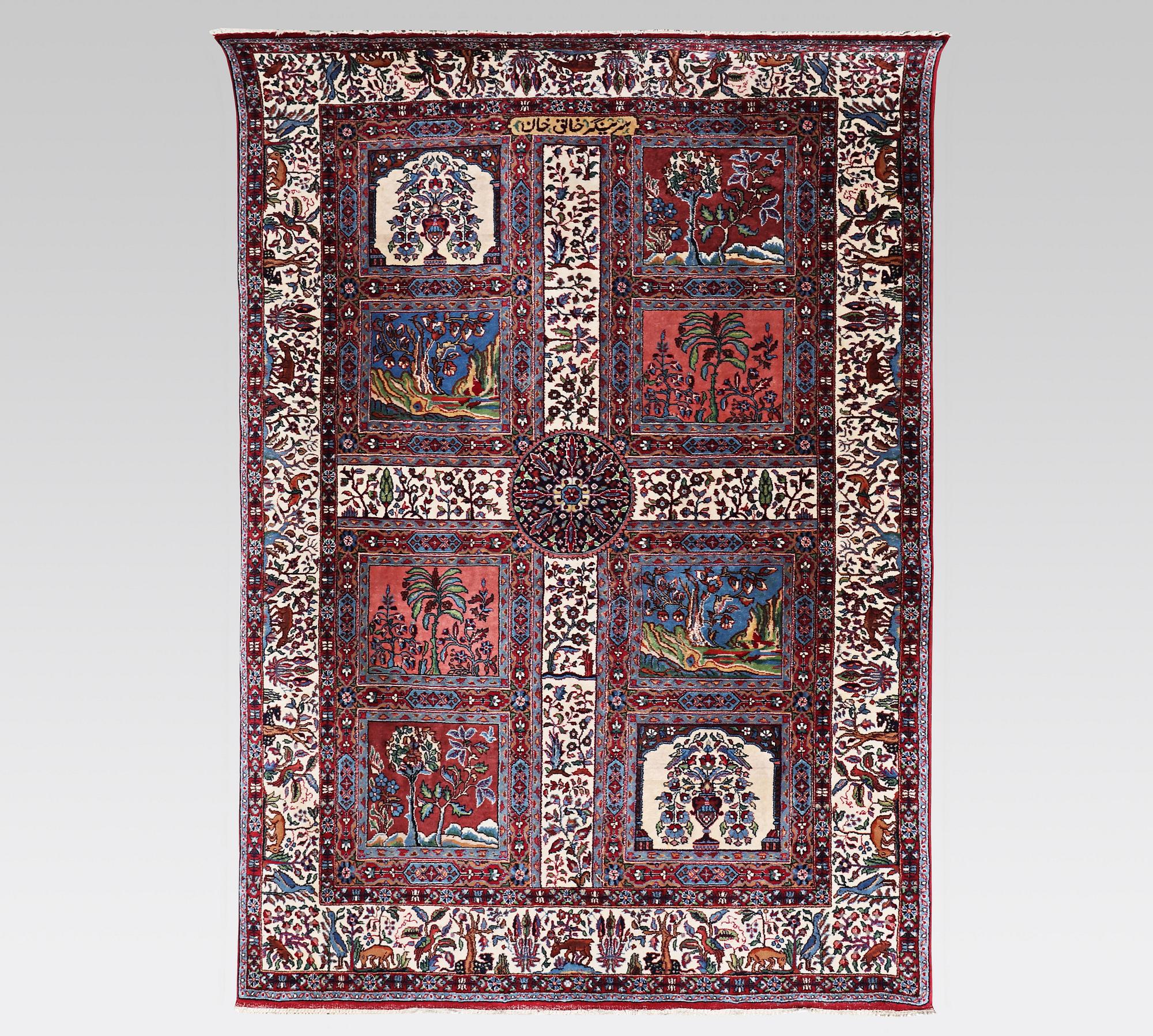 A rug, semi-antique rug Kirman, signed, circa 248 x 169 cm.