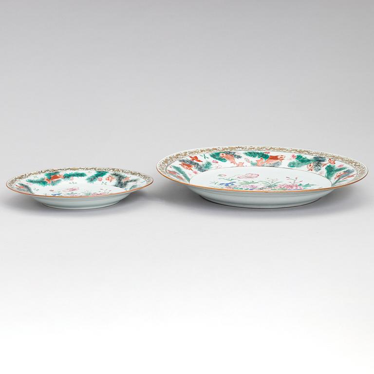 Two famille rose dishes, Qing dynasty, Qianlong (1736-95).