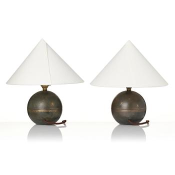 Erik Tidstrand, a pair of table lamps, Nordiska Kompaniet, 1930s.