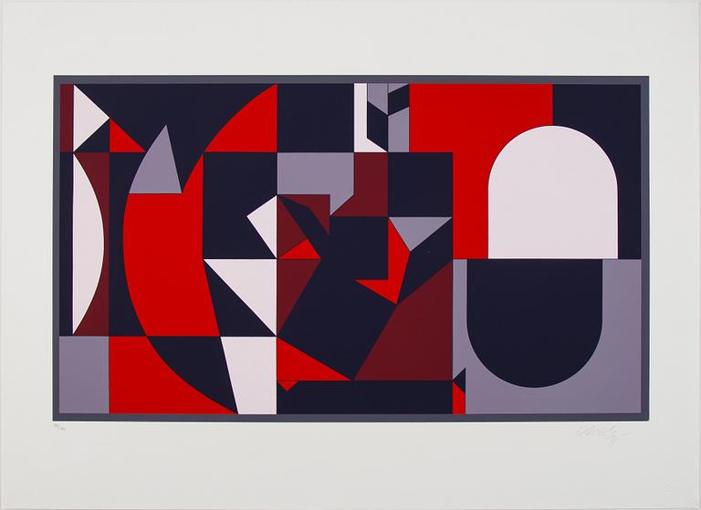 Victor Vasarely, mapp med 5 serigrafier, signerade 99/150.