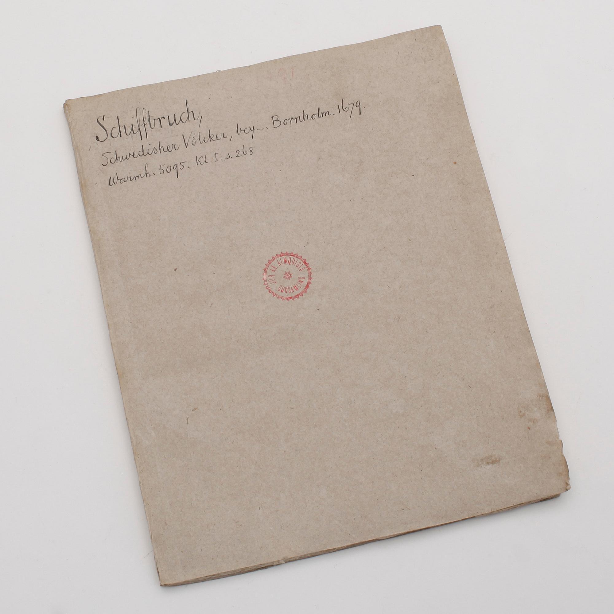 SCHWEDISCHER VÖLCKER SCHIFFBRUCH...BORNHOLM, utan tryckort 1679.