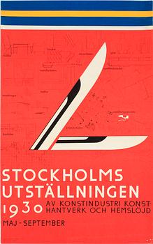 Sigurd Lewerentz · SIGURD LEWERENTZ, affisch, Stockholmsutställningen 1930.