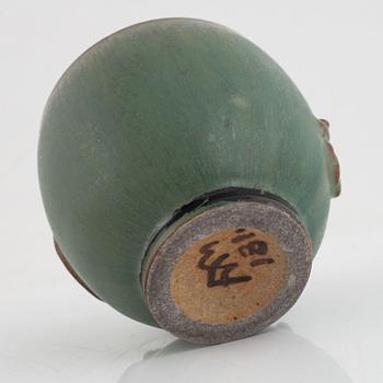 Arne Bang, a stoneware jar with a patinated bronze lid, Denmark 1930s-40s.