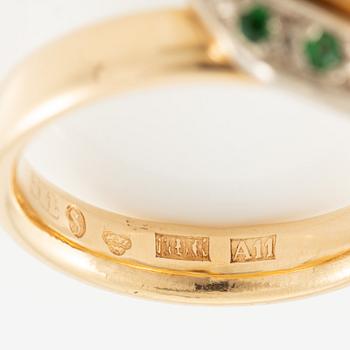 Jan-Christer Lundqvist, ring, 18K gold with yellow zoisite and green stones, Skövde 1999.