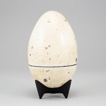 HANS HEDBERG, a faience sculpture of an egg, Biot, France.