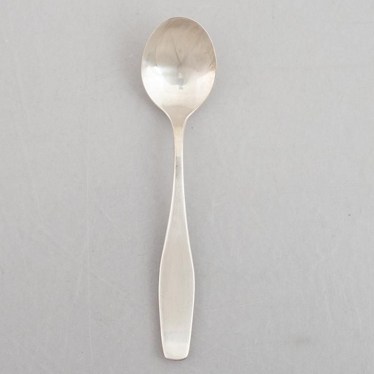 Sigurd Persson, twelve sterling silver mocha spoons, "Ultra", Nysilversmedjan Ruben Johansson, Lidköping 1959-1969.