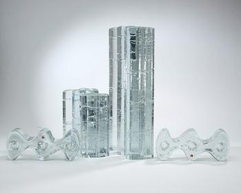 A Timo Sarpaneva 'Archipelago' 4 pcs glass sculpture, Iittala, Finland.