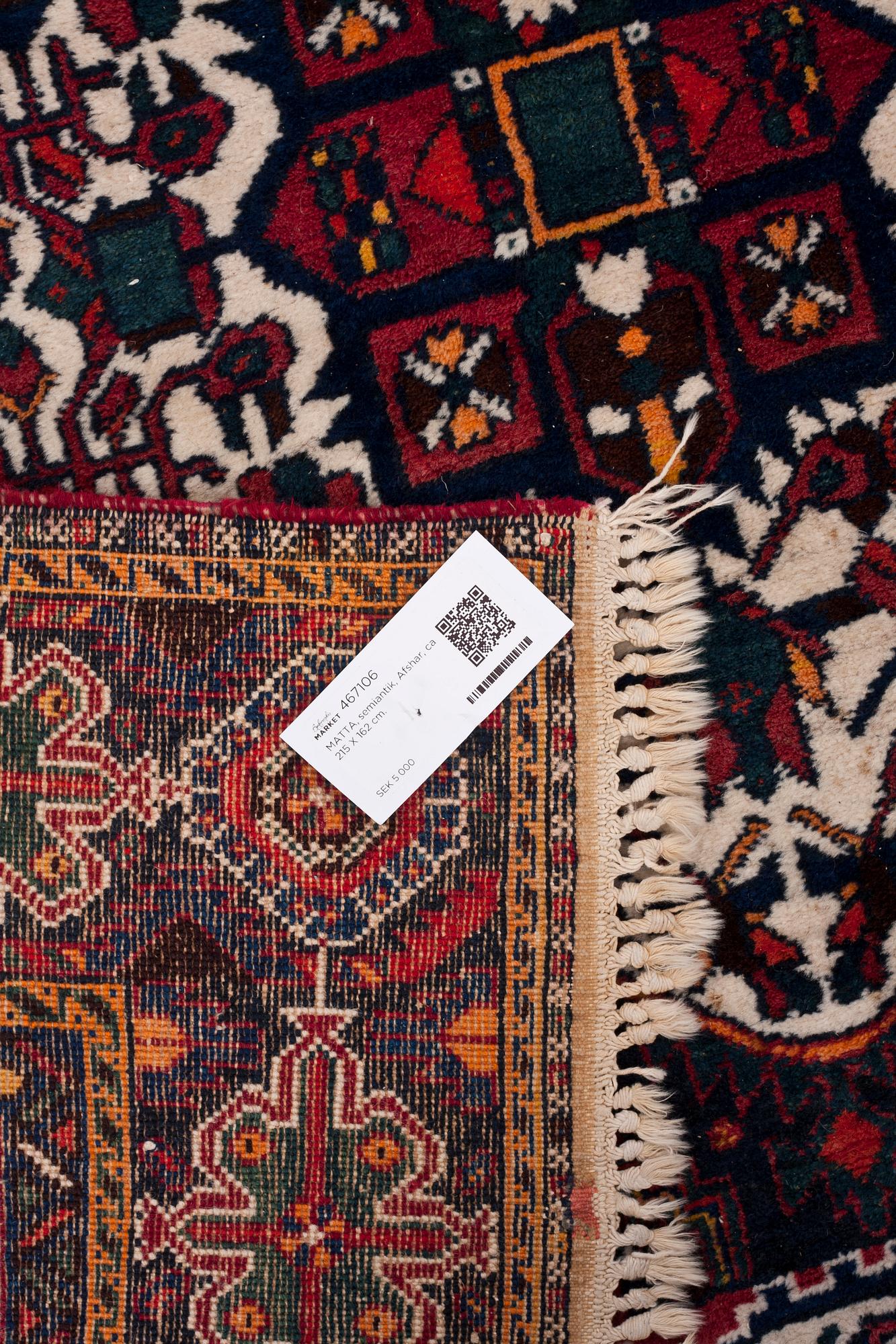 MATTA, semiantik, Afshar, ca 215 X 162 cm.