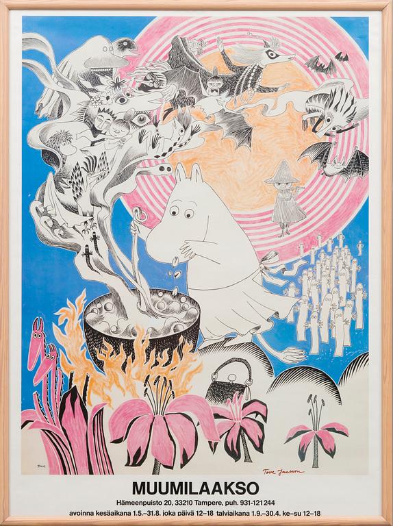 AFFISCH, efter Tove Jansson, signerad, 1980-tal.