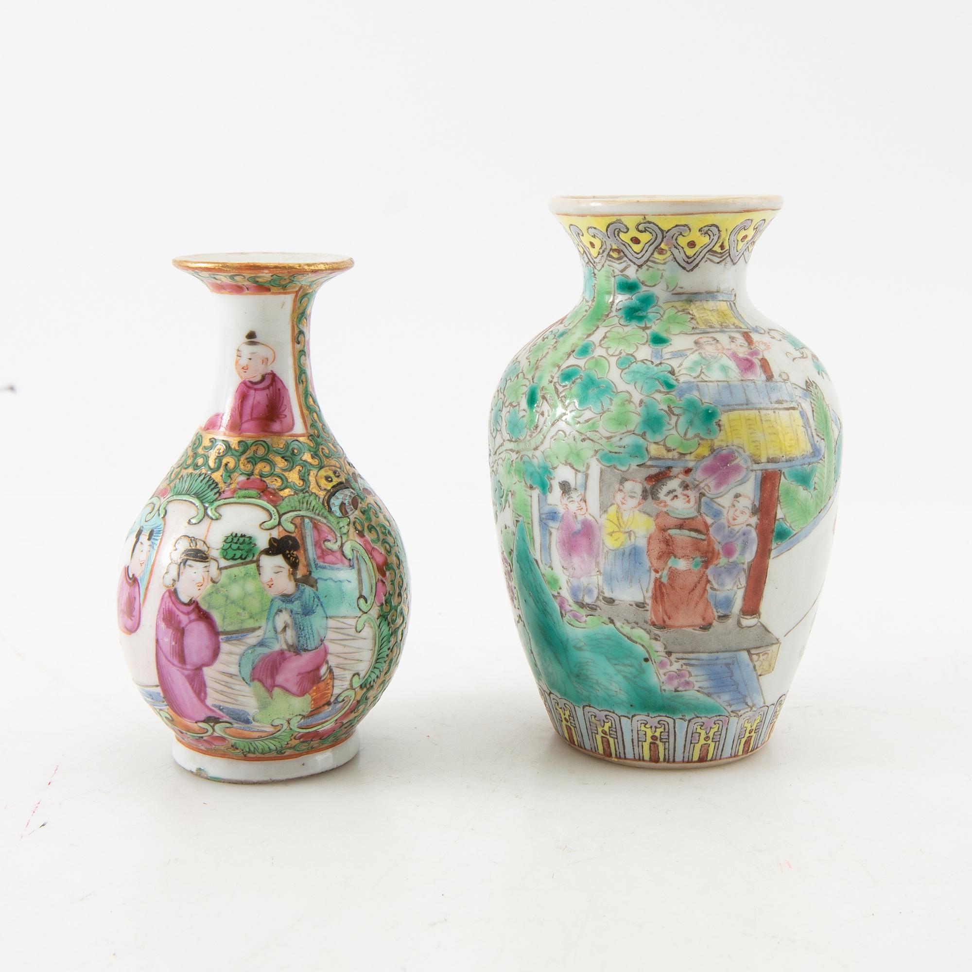 Vaser/Urnor 7 st Kina 18-1900-tal porslin.