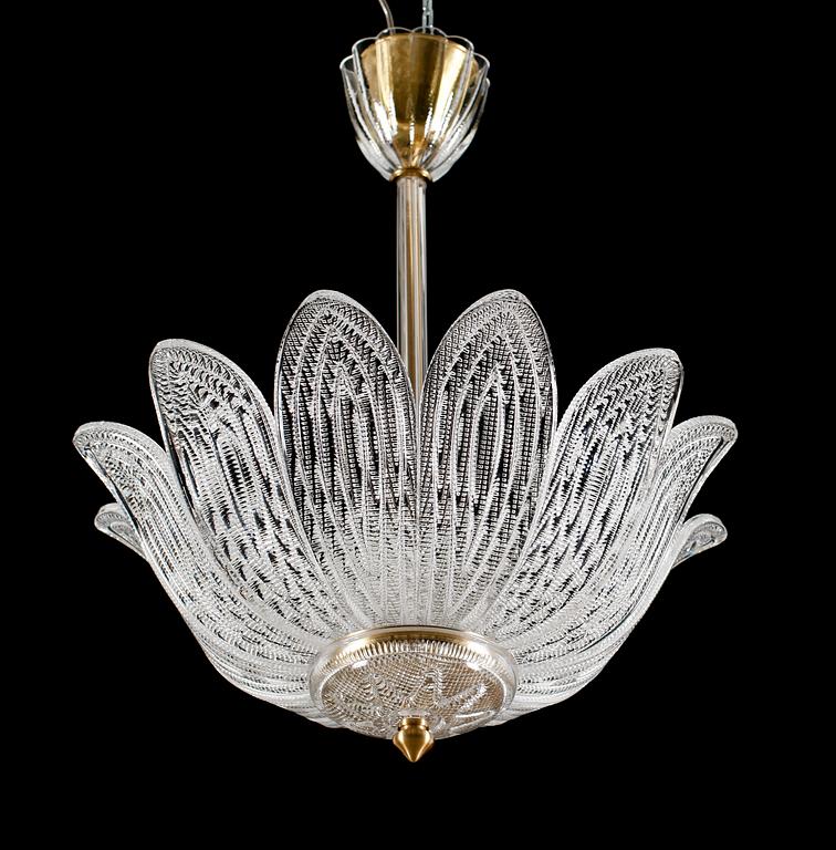 TAKLAMPA, Orrefors, 1900-talets mitt. Höjd 60 cm.