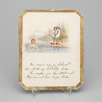 OKÄND KONSTNÄR, blandtekniker 14 stycken, omkring år 1900.