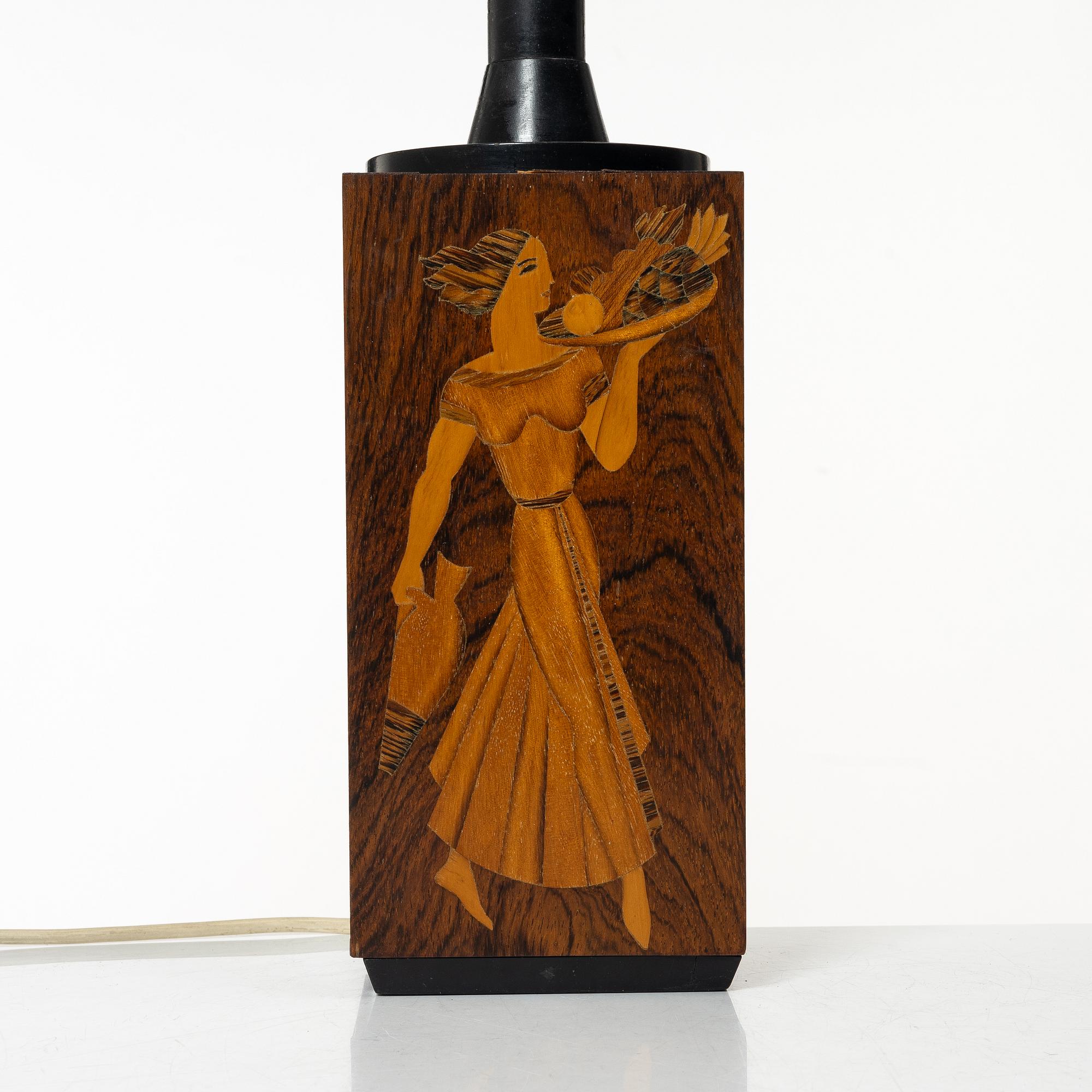 Mjölby Intarsia, a table lamp, 1930s.