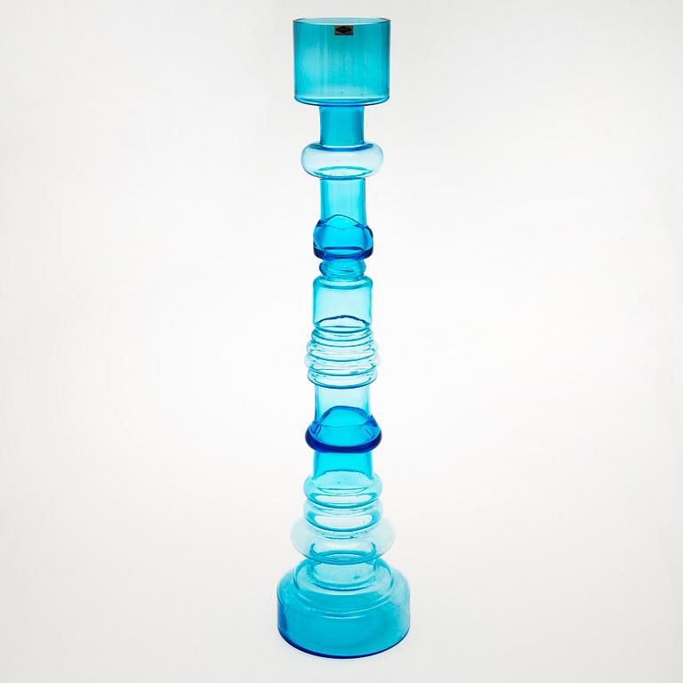 OIVA TOIKKA, A 'Lighthouse' glass vase/candlestick, signed Nuutajärvi Notsjö. In production 1964-1973.